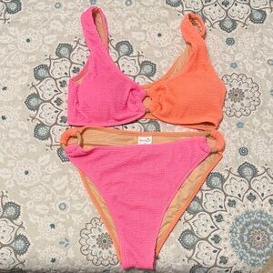 Pink and Orange Bikini Set